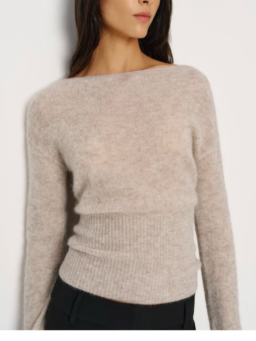 Reformation Soren Sheer Alpaca Sweater Top Brown - Size L